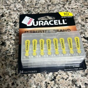 Duracell Hearing aid batteries size 10 New in box 24 count